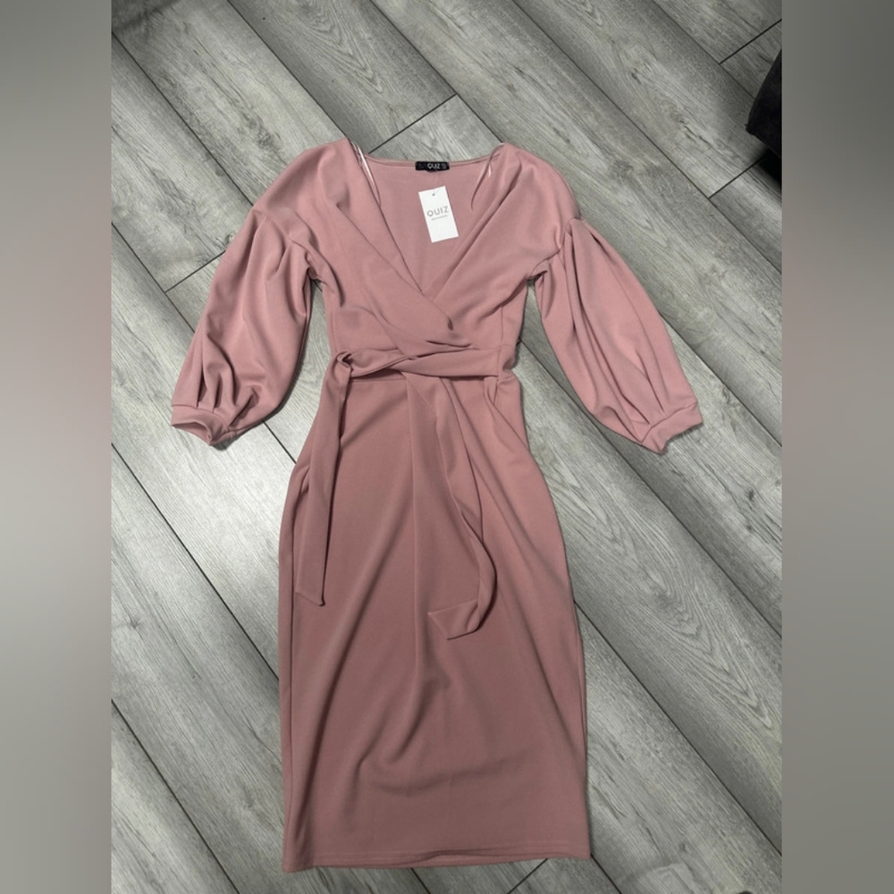 Elegant Pink Wrap Dress